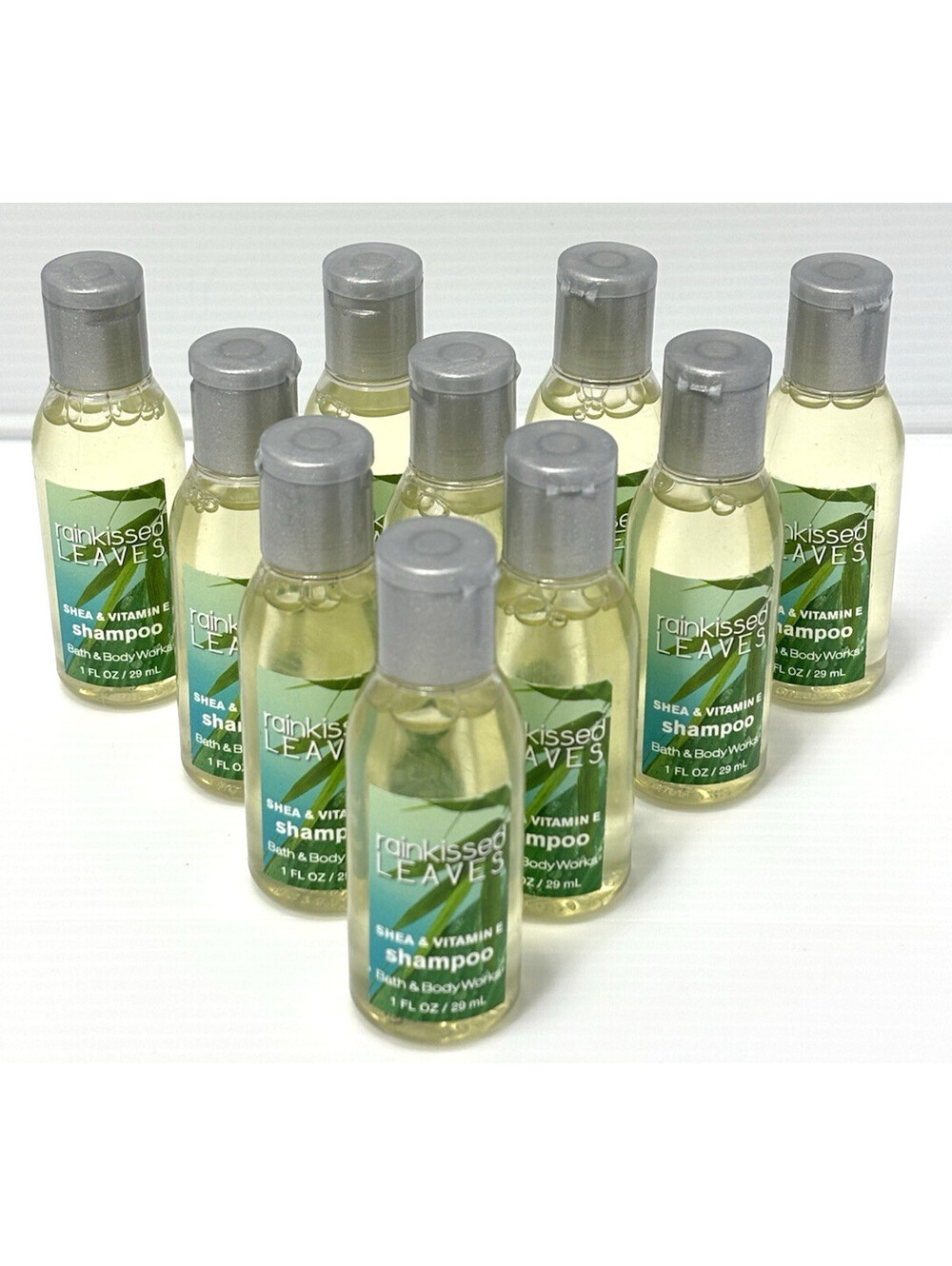 Bath & Body Works Rainkissed Leaves Shampoo Body Wash Travel Size 1oz 10 Piece